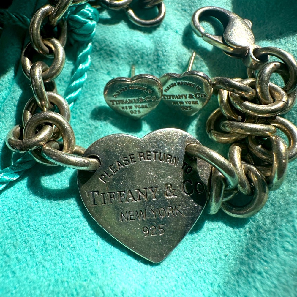 Tiffany & Co Return to sender bracelet and earrings sterling silver
